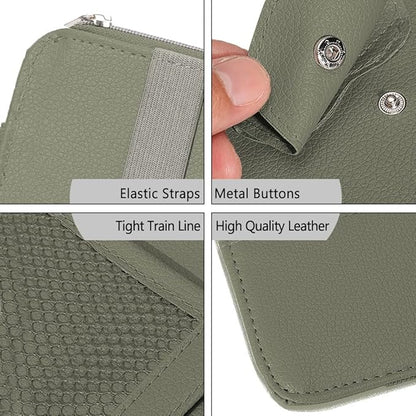 1 Pack Car Sun Visor Organizer, Sunglasses Holder for Car Sun Visor, Auto Interior Accessories Pocket Organizers Can Store for Sunglasses, Documents, Cards, Pen, Drivers License (Grey)