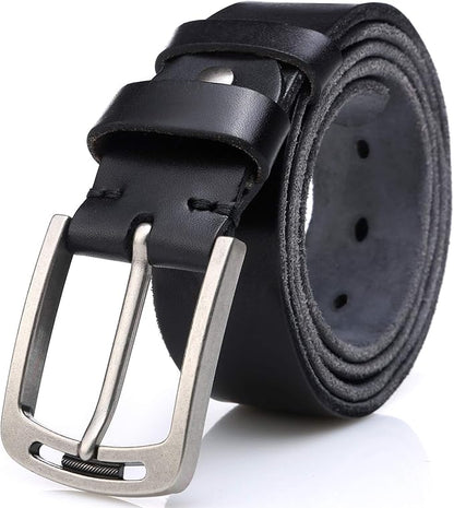 KEECOW Men's 100% Italian Cow Leather Belt Men With Anti-Scratch Buckle,Packed in a Box