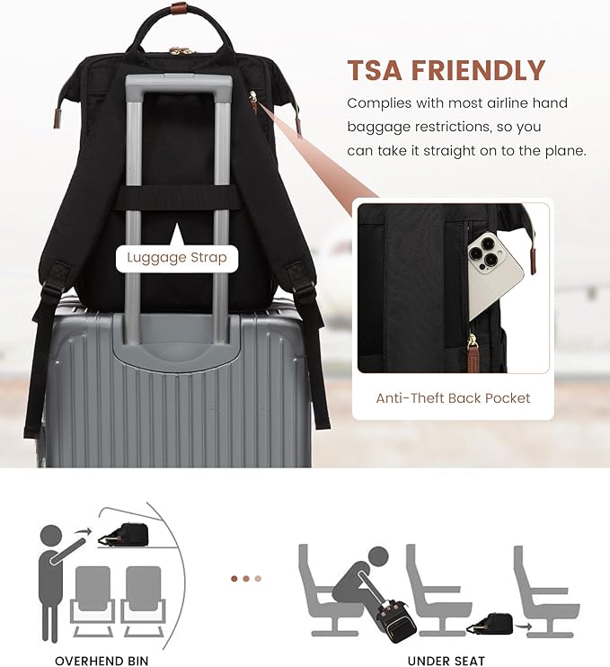 LOVEVOOK Laptop Backpack for Women, 15.6 inch Waterproof Nurse Bag Teacher Work Backpack Purse for Women, Travel Computer Backpack for College Office Business Ladies