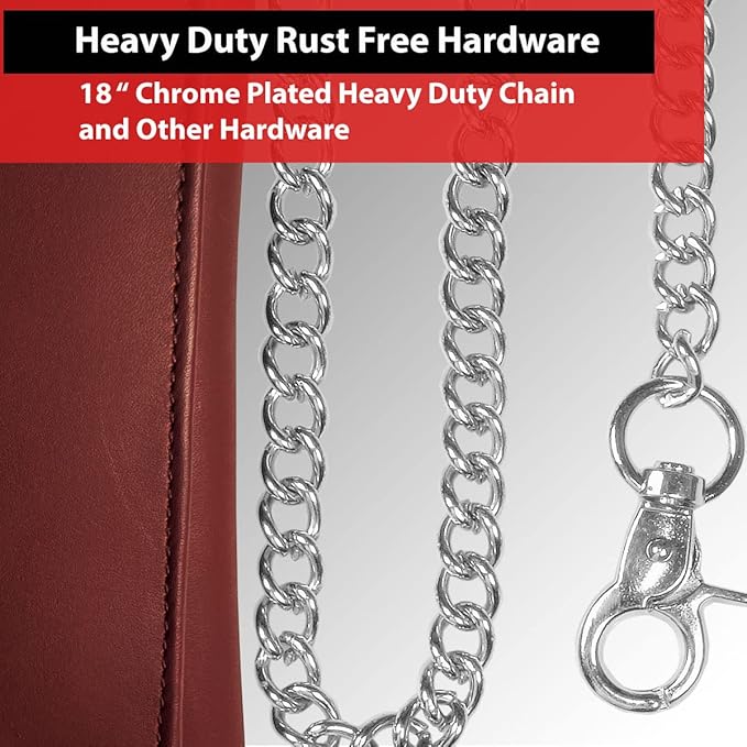 IBRO VINTAGE Motorcycle Chain Wallet for Men – Premium Cowhide Leather, RFID Tri-Fold Biker Wallet with Heavy Duty Chain for Bikers Truckers & Hunters, Credit Card Money Organizer Long Wallet | Long Trifold, RFID Blocking, Men's, Trucker Biker