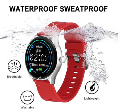 BISONSTRAP Silicone Watch Bands, Slim Watch Straps with Quick Release, 22mm, Red with Silver Buckle