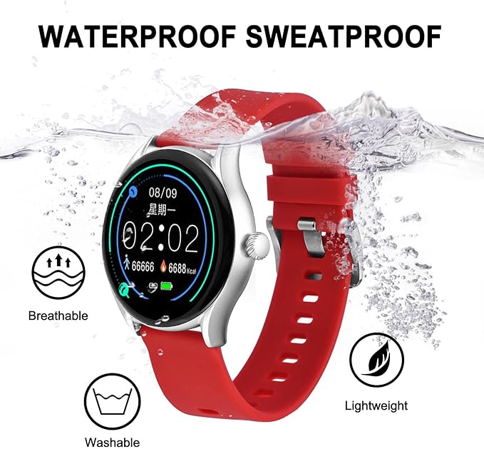 BISONSTRAP Silicone Watch Bands, Slim Watch Straps with Quick Release, 20mm, Red with Silver Buckle