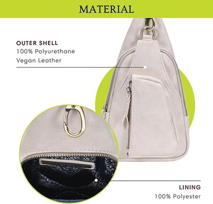 MMS Brands Antik Kraft Tasha Crossbody Sling | Vegan Leather Crossbody Bag for Women with 16-20" Strap | Sling Bags for Women