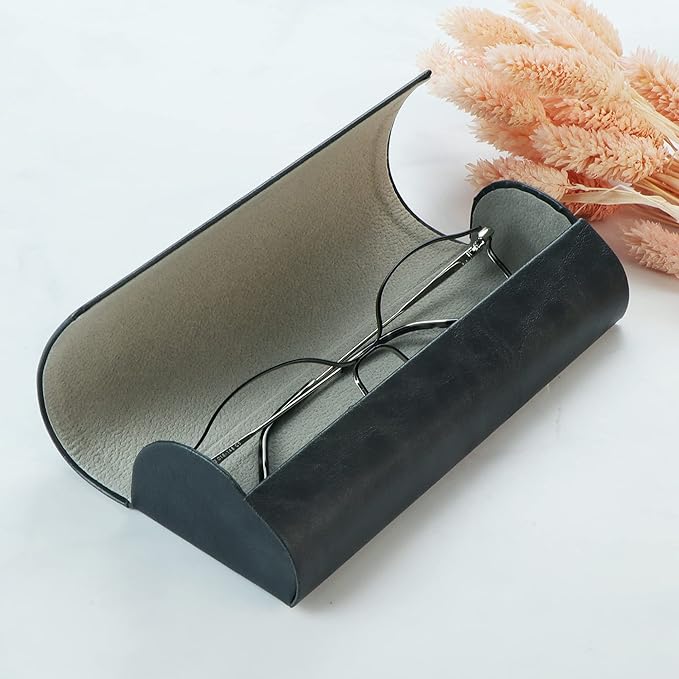 LifeArt Eyeglass Case Hard Shell, Portable Sunglass Case for Women and Men, fashionable PU Leather Eyeglass Case, Lightweight