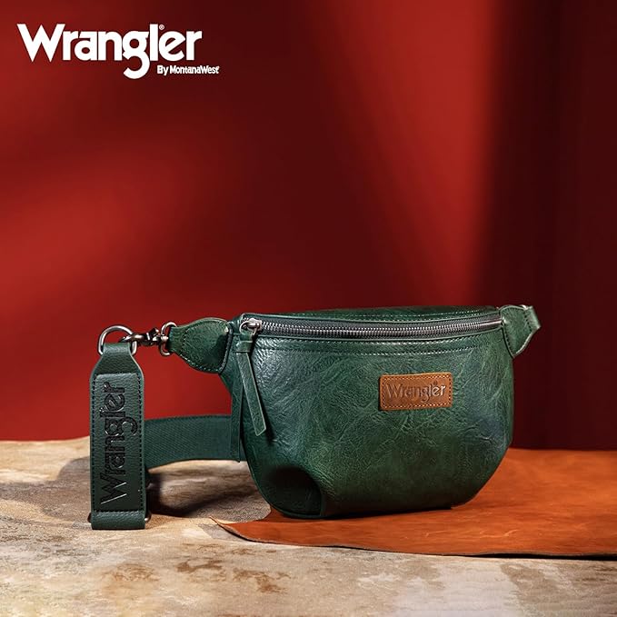 Wrangler Large Fanny Packs for Women Waist Bag Travel Belt Bags Crossbody Sling Purse WG82-194GN