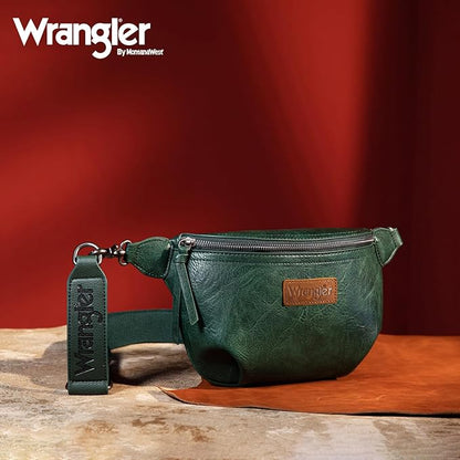 Wrangler Large Fanny Packs for Women Waist Bag Travel Belt Bags Crossbody Sling Purse WG82-194GN