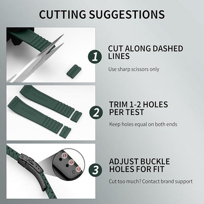 ULLCHRO Silicone Watch Band Quick Release Strap FKM Waterproof Watch Bands for Men 20mm 22mm Replacement Strap Sport Rubber Watchband