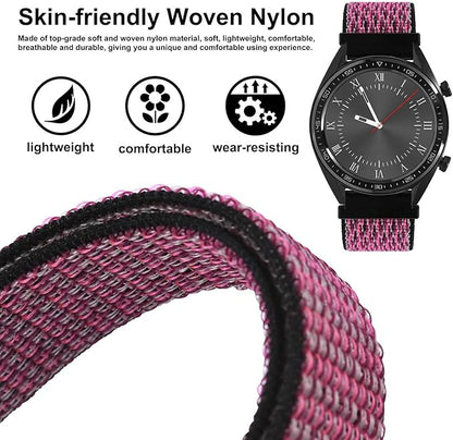 WOCCI 18mm Adjustable Nylon Watch Band, Quick Release Sport Loop Strap (Ripe Plum)