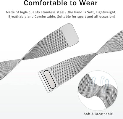 Meliya Metal Watch Bands, 20mm 22mm Quick Release Watch Strap, Stainless Steel Mesh Replacement band for Women Men