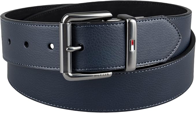Tommy Hilfiger Men's Reversible Leather Belt, 2‑in‑1 Design for Dress Or Casual Wear