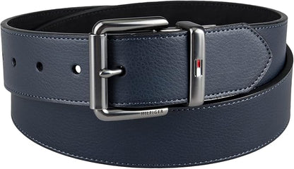 Tommy Hilfiger Men's Reversible Leather Belt, 2‑in‑1 Design for Dress Or Casual Wear