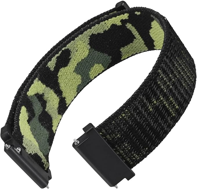 WOCCI 18mm Adjustable Nylon Watch Band, Quick Release Sport Loop Strap (Jungle Camo)