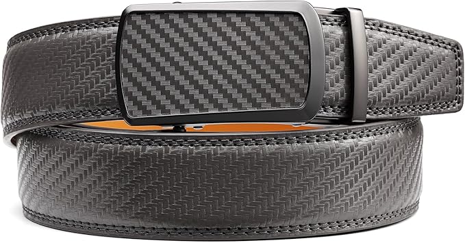 Founders & C Ratchet Belts for Men-Black/Brown Belt Leather 1 3/8" for Casual Dress-Micro Adjustable Belt