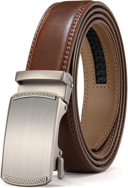 CHAOREN Mens Dress Belt - Mens Ratchet Belt Leather for Dress Pant - Micro Adjustable Belts Fit Everywhere