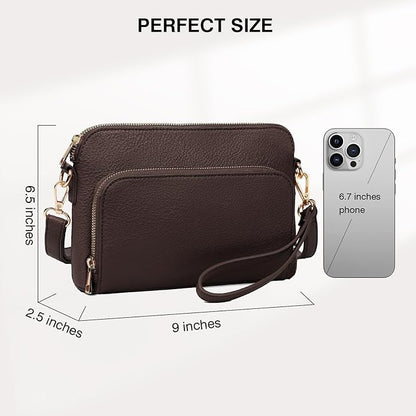 Marvolia Crossbody Bag for Women - PU Leather Shoulder Bag Trendy Small Crossbody Purse Bag for Travel Work Party