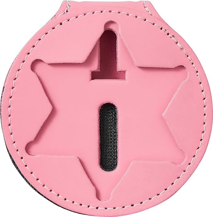 Perfect Fit Shield Wallets Florida Sheriff Five-Point Star Badge Holder 2.7 inches Tall (Cutout PF185) Pink Leather
