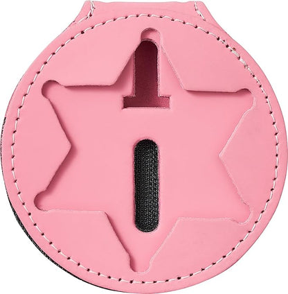 Perfect Fit Shield Wallets Florida Sheriff Five-Point Star Badge Holder 2.7 inches Tall (Cutout PF185) Pink Leather