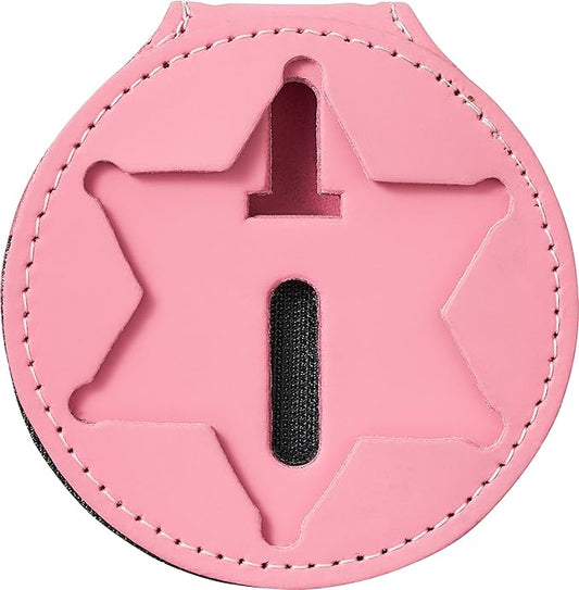 Perfect Fit Shield Wallets Florida Sheriff Five-Point Star Badge Holder 2.7 inches Tall (Cutout PF185) Pink Leather