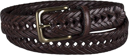 Tommy Hilfiger Men's Fully Adjustable Leather Braided Belt, Classic Strap for Jeans, Khakis & Dress Pants