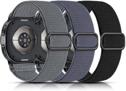 Lerobo Elastic Bands Compatible with Samsung Galaxy Watch 8 7 6 5 4 40mm 44mm/Galaxy Watch 8 Classic 6 4 Classic 43mm 47mm 42mm 46mm/5 Pro Band 45mm/Active 2,3 Pack 20mm Adjustable Nylon Sport Band