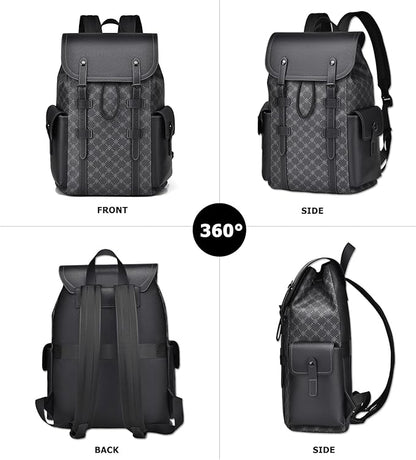 KingTo Laptop Backpack for Men Luxury Anti-Theft Travel Backpack Casual Business Waterproofing Computer Bag (A-Black-1)
