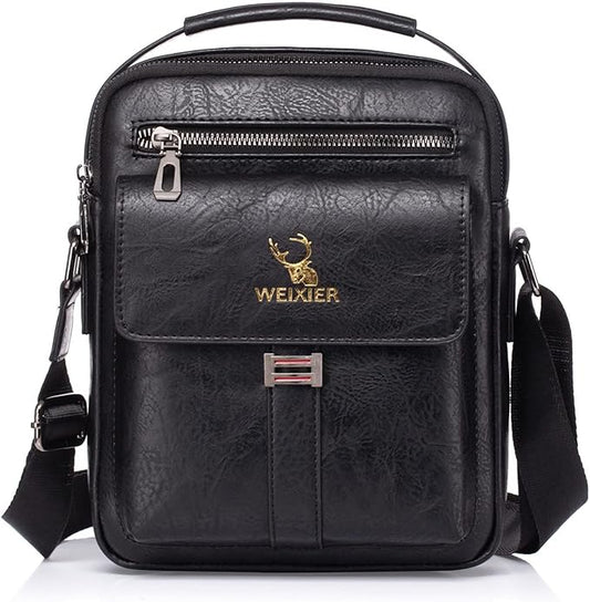 Zipper Buckle Leather Messenger Bag Crossbody Shoulder Bag Vintage Handle Bags | Zipper, Buckle, Leather, Vintage