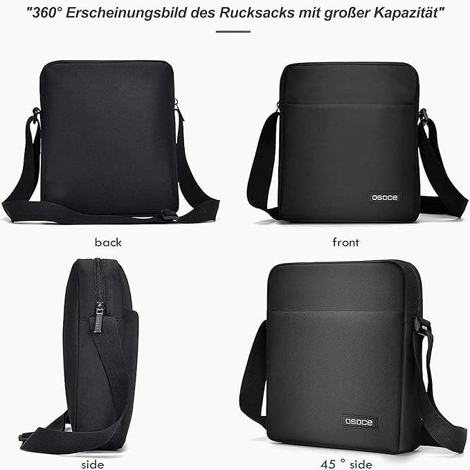 OSOCE Messenger Bag Crossbody Shoulder Bag for Men | Slim Business Design, Lightweight Commuter