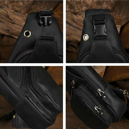 Le'aokuu Men Fashion Casual Tea Designer Travel Hiking Crossbody Chest Sling Bag Rig One Shoulder Strap Bag Men Leather 8015 | Fashion, Casual, Tea, Designer, Travel, Hiking