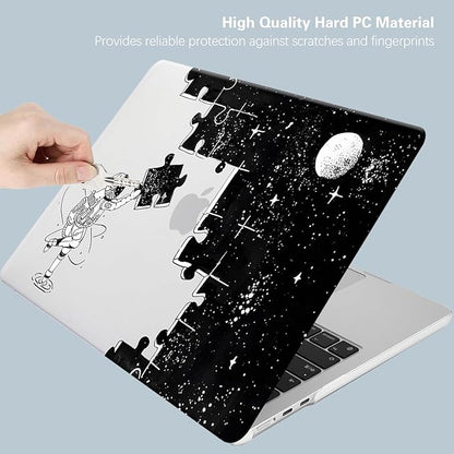 KEROM Compatible for MacBook Pro 13 Inch Case 2025 2024 2023 2022-2016 M2 M1 A2338 A2289 A2251 A2159 A1989 A1706 A1708, Cute Aesthetic Protective Plastic Hard Shell & Keyboard Cover, Space Puzzle