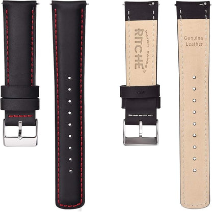 Ritche Christmas Gift Quick Release Leather Watch Bands Genuine Watch Straps for Men Women Top Grain Leather Watch Strap, White Elephant Gifts, Stocking Stuffers for Men, Father's Day gifts