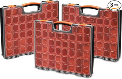 EMENTOL 3PCS Multi-Purpose Portable Organizer Box Set with 72-Removable Compartments, 3 Pieces Professional Boxes with Dimension 16.2"L*13"W*2.3"H