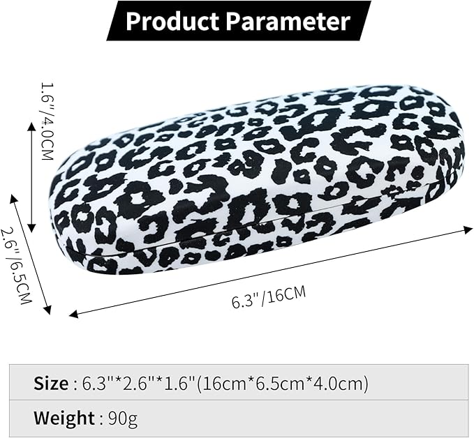 PERFECTSIGHT Hard Shell Eyeglasses Case, PU Leather Protective Glasses Case, Cute Eyeglass Case for Women Men Girls