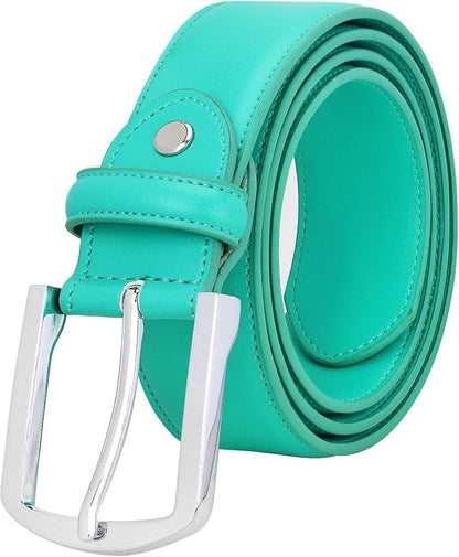 Falari Men Genuine Leather Casual Dress Belt With Single Prong Buckle, Classic Style Belt