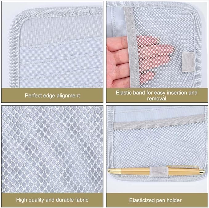 CREATCABIN Gray Sun Visor CD Case Holder for Car Vehicle Visor Storage Organizer with 12 DVD Storage Sleeves 1 Mesh Pocket 1 Pen Holder and Elastic Strap Multi-Function Sun Organizer 12.6x6Inch