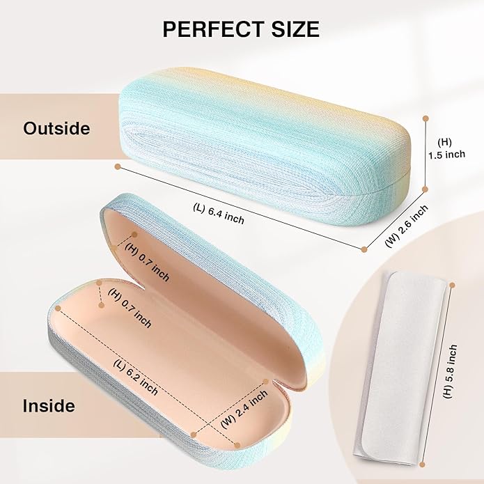 Marvolia Glasses Case Large Hard Shell Eyeglasses Case PU Leather Protective Case for Sunglasses Eyeglasses