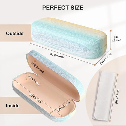 Marvolia Glasses Case Large Hard Shell Eyeglasses Case PU Leather Protective Case for Sunglasses Eyeglasses