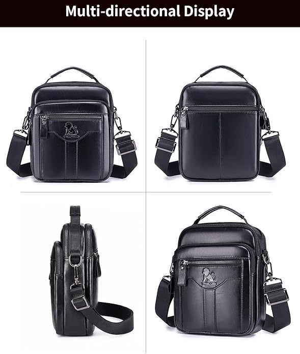 Premium Leather Men's Crossbody -Organized Storage & Durable,Stylish for Daily Carry
