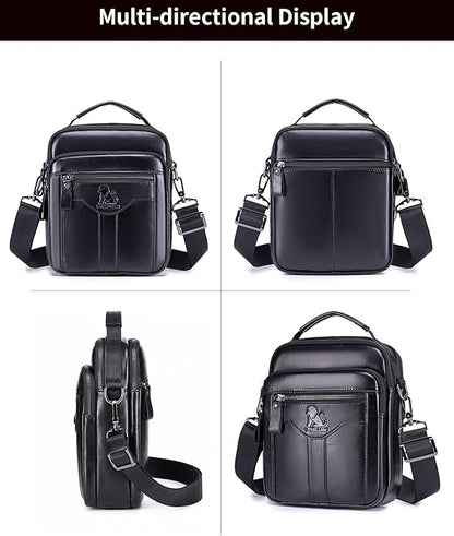 Premium Leather Men's Crossbody -Organized Storage & Durable,Stylish for Daily Carry