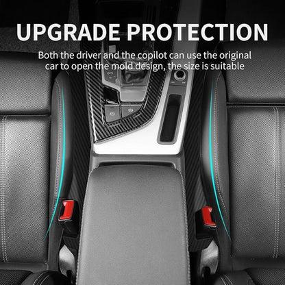 IHOTDER 2PCS Car Seat Gap Filler,Super Flexible Car Side Seat Gap Filler CCar interior Accessories,Universal Car Organizer Between Seats for Tightly Filling Seat Gaps(Carbon Fiber/2PCS)…