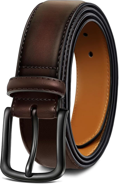 KEMISANT Men Belt-Genuine Leather Belt for Men Dress Casual Golf Jeans 1 3/8"