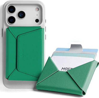 MOFT Magsafe Wallet, Slim Magnetic 8 - Card Holder, Snap Field Wallet with Pull to Access Design, RFID Blocking, MOVAS Veagn Leather Minimalist Travel Wallets for Men & Women, Oz Green