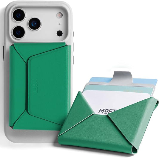 MOFT Magsafe Wallet, Slim Magnetic 8 - Card Holder, Snap Field Wallet with Pull to Access Design, RFID Blocking, MOVAS Veagn Leather Minimalist Travel Wallets for Men & Women, Oz Green