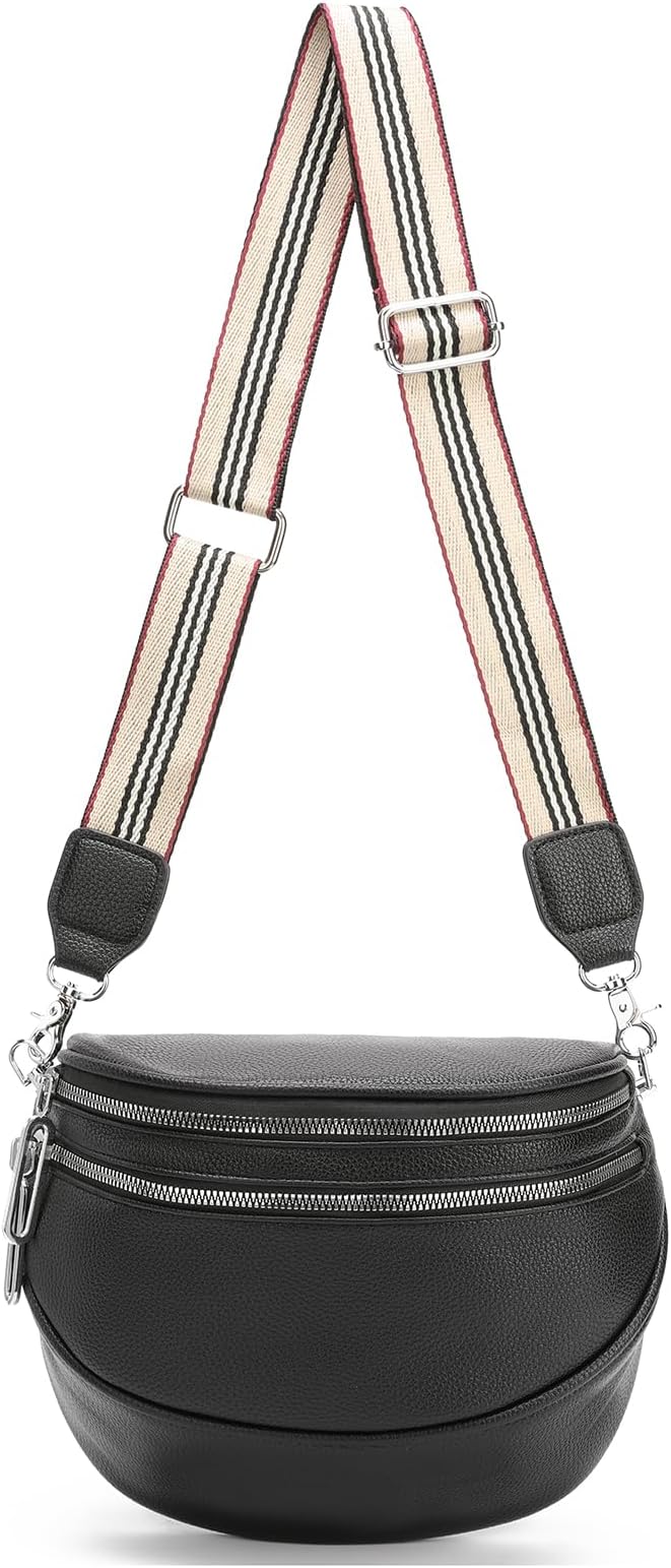 GAEKEAO Crossbody Bum Bags for Women Vegan Leather Fanny Packs Belt Bag Trendy Cross Body Purse Travel