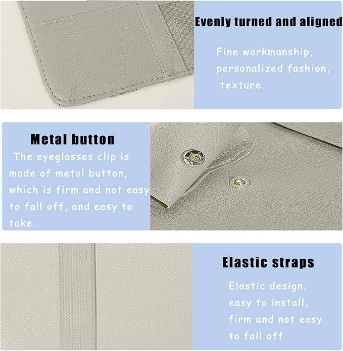 Car Sun Visor Organizer, Visor Organizer Auto Car visor Storage Organizer Sun Visor Storage Organizer with Pockets Car Visor Storages Pouch Truck Visor Organizer for Men Women(Grey)