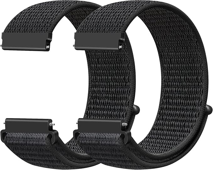 20mm Nylon Quick Release Band Compatible with Samsung Galaxy Watch 7 6 5 4 40mm 44mm/Garmin Vívoactive 6/5/3/3 Music/Forerunner 570 42mm/55/158/165/245/645/Amazift Active 2/Active/T-Rex 3 Pro 44mm