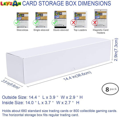 Trading-Card Storage Box, 8-Pack • 1000 Count Corrugated Cardboard Storage Box with dividers & labels for TCG/Magic/Mtg storage and Collection, 14.4 INCH Horizontal