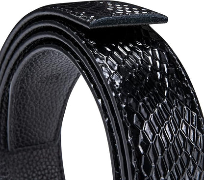 Dubulle Men's Ratchet Belt Gold/Black/Red/Green/Blue/White Automatic Buckle Business Casual Belt Gift - Adjustable Fit