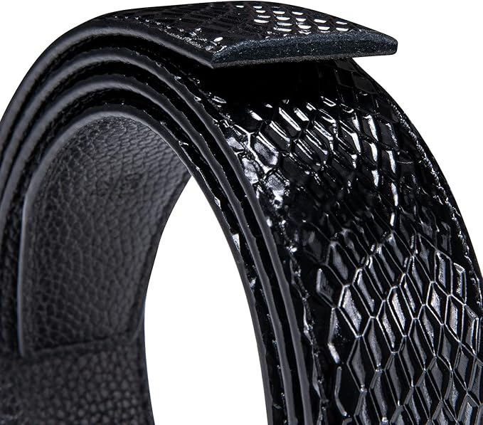 Barry.Wang Mens Belts Leather Ratchet Automatic Buckle Slide Click 1 3/8" Designer Dress Fashion Classic Casual Work Business