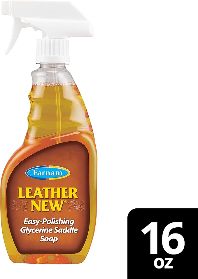 Farnam Leather New Easy-Polishing Glycerine Saddle Soap and Leather Saddle Cleaner, Protects and Preserves Leather, Cleans, Conditions and Polishes, 16 Oz. (Pack of 2)