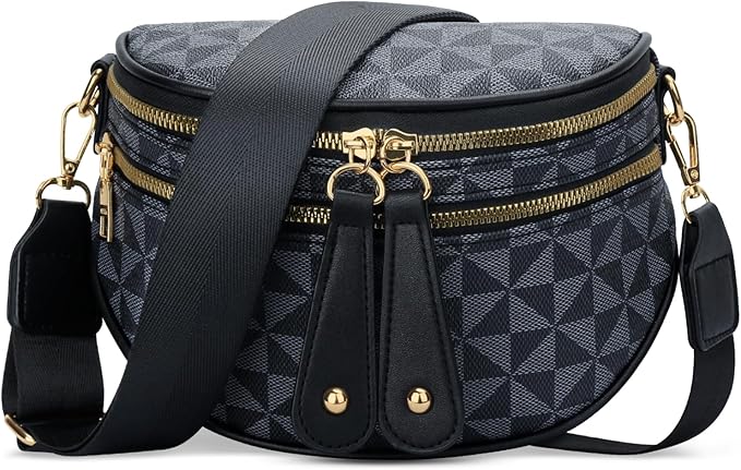 KKXIU Crossbody Sling Bag for Women Trendy Fanny Pack Vegan Leather Chest Bag | Trendy
